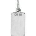 thumbnail image 4 of Sterling Silver Sterl Rh-Plt Engraveable Rectangle Polished Front/Back Disc Charm (19 X 8) Made In United States qm447/35p, 4 of 5