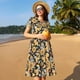 thumbnail image 4 of Easygdp Mushrooms Honeycomb para Vestido Transpirable de Mujer, Vestido Suelto de Manga Corta con Pliegues y Bolsillos para el Verano, 4 of 6