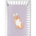thumbnail image 2 of Sweet Jojo Designs Peony Floral Garden Solid Purple Fitted Crib Sheet, 2 of 6