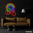 thumbnail image 3 of Craftnamesign Love Wins Neon Sign, Rainbow LED Sign,Bedroom Wall Art Decor, 3 of 4