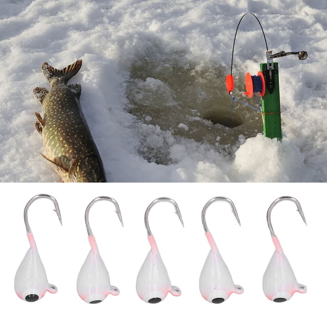 Micro anzuelos de perca para pesca en hielo, 5 uds., anzuelos para pesca en hielo, anzuelos para señuelos de pesca en hielo de invierno, valor inmejorable