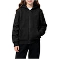thumbnail image 5 of Kids Heated Hoodie Sweatshirts Boys Girls 7 Heating Zones Zip-Up Fleece Lined Electric Hooded Jackets Cold Weather Black, 7 Y, 5 of 7