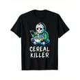thumbnail image 1 of Halloween T-shirt - Cereal Killer Graphic T-Shirt - 100% Cotton Soft Crew Neck Tee with Humorous Horror & Cereal Art, Unisex Casual Short Sleeve Shirt for Men & Women, Perfect Gift for Horror, 1 of 6