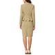 thumbnail image 3 of Conjuntos de trajes para mujeres INSPIRE CHIC, atuendos de negocios, blazer peplum sin cuello, falda lápiz formal, conjunto de 2 piezas, color marrón claro, 3 of 6