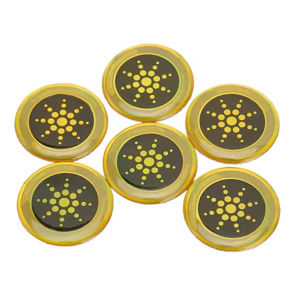 6pcs Phone Protection Sticker Reduce Radiation Negative Ion Minerals Flashing Phone Shield Stickers Gold