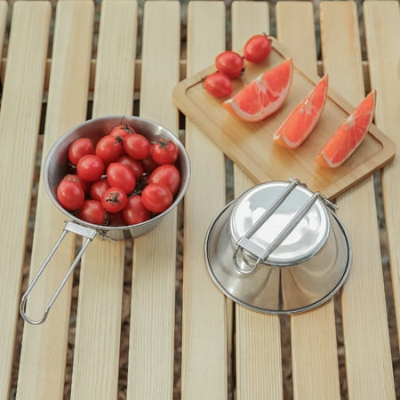 

Hesroicy Ultralight Camping Folding Bowl Compact Stainless Steel High Temperature Resistant Folding Bowl Cup for Camping