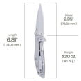 thumbnail image 5 of CRKT Slag Everyday Carry Assisted Folding Knife with Frame Lock: D2 Plain Edge Blade, Stainless Steel Handle, Pocket Clip, 7600, 5 of 5