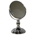 thumbnail image 1 of HomeRoots 468355 Vintage Pedestal Chrome 5X Magnification Vanity Mirror, Silver, 1 of 1