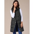 thumbnail image 2 of DARING DIVA Women's Long Puffer Vest Casual Sleeveless Hooded Down Jacket S Black, 2 of 6