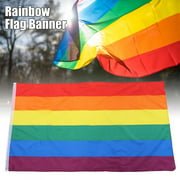 Garosa Main agitant la bannière du drapeau arc-en-ciel Drapeaux lesbiens de la fierté gaie en polyester avec œillets, drapeau de la fierté gaie, bannière du drapeau arc-en-ciel