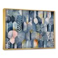 thumbnail image 2 of Designart Abstract Geometric framed wall art decor, Geometric framed wall art, Endless Blue and White Geometry I , Blue Modern Gold framed wall art, 40x30 inches Gold Frame, 2 of 5