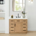 thumbnail image 2 of Gavino 42" Wood Vanity in Light Brown with Composite Stone Top no Mirror, 2 of 16