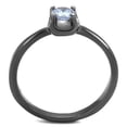 thumbnail image 3 of Womens Black Ring Anillo Para Mujer Stainless Steel Ring with AAA Grade CZ in Light Amethyst Ameya, 3 of 4
