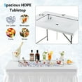 thumbnail image 4 of Gymax 4 FT Folding Ice Bin Table Outdoor Ice Cooler Table w/ Matching Skirt Party BBQ, 4 of 10