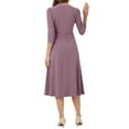 thumbnail image 3 of INSPIRE CHIC Women's Work Dress A Line 3/4 Sleeves Elegant Midi Dress L Purple Grey, 3 of 5