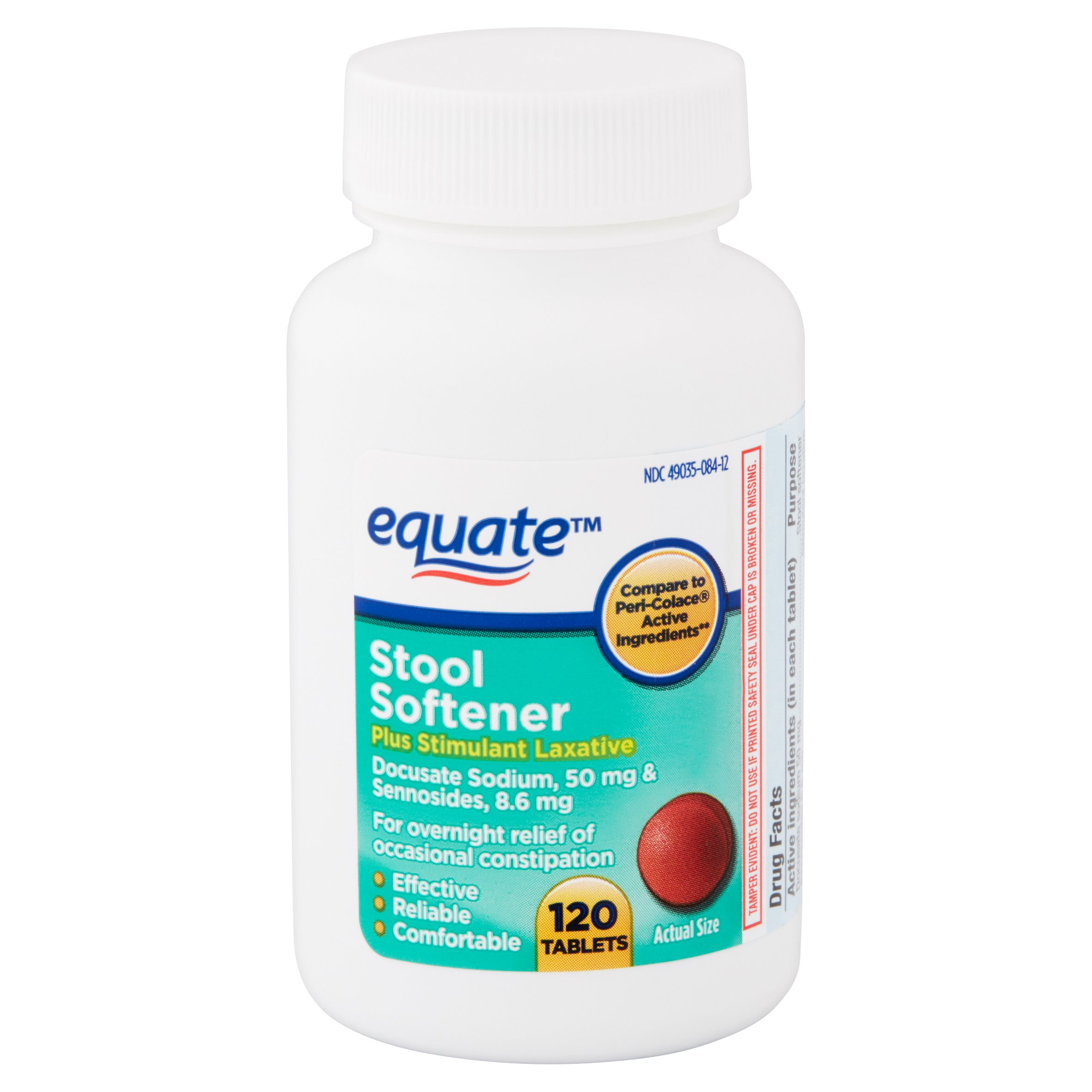 Equate Stool Softener Plus Stimulant Laxative Tablets, 50 mg, 120 Ct ...