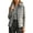 Gray, variant on Women's Cropped Puffer Vest winter Lightweight Quilted Jacket Vest Sleeveless Stand Collar Zipper Coats with Pockets