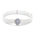 thumbnail image 1 of Mujeres 4 Fila Perla Abalorios Cristal Hebilla Cintura Elástica Corsé Cinturón Pretina Yuyangstore Cinturón de cadena de mujer, 1 of 6