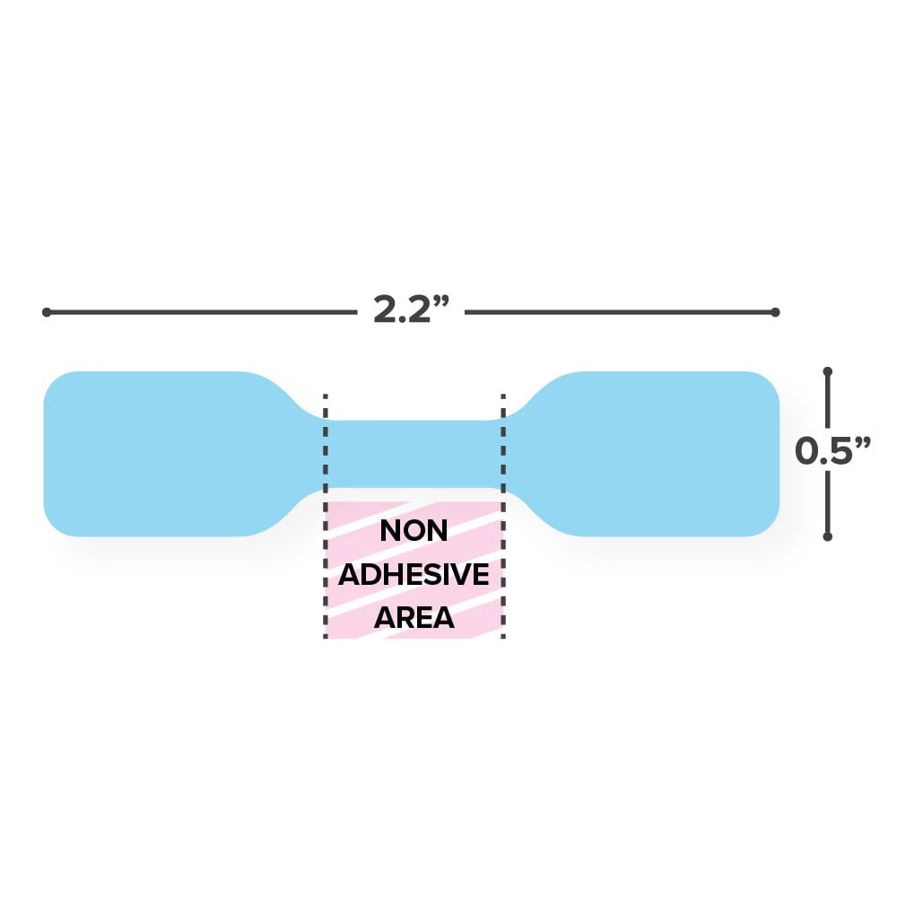 Zebra Blue Jewelry/Barbell Labels 2.2" x 0.5" (LV-10010064B)