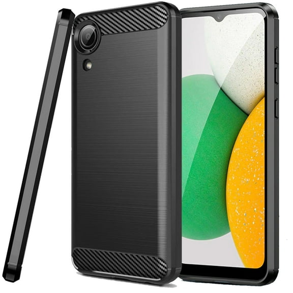 CoverON For Samsung Galaxy A03 Core Phone Case, Slim Lightweight Flexible TPU Minimal Cover Carbon Fiber, Black
