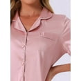 thumbnail image 5 of DARING DIVA Women's 2 Pcs Satin Silky Lounge Sets Ruffle Sleepwear Pink M, 5 of 7