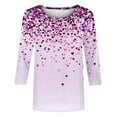 thumbnail image 4 of Edvintorg Valentine's Day 3/4 Sleeve Tops for Women Plus Size Fashion Round Neck Dressy Basics Tees Casual Trendy Loose Fit T Shirts, 4 of 5