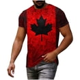 thumbnail image 3 of UVEASISHA Men's Independence Day Shirt Athletic Casual Short Sleeve Patriotic T-Shirts Big and Tall Fashion Cross Printed Graphic Tees Birthday Gift for Husband Red 3XL, 3 of 9