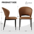 thumbnail image 5 of Dining Chairs Set of 2, Contemporary PU Leather Kitchen & Dining Room Chairs with Thick Foam Seat and Sturdy Metal Legs, Brown Chairs, 5 of 9