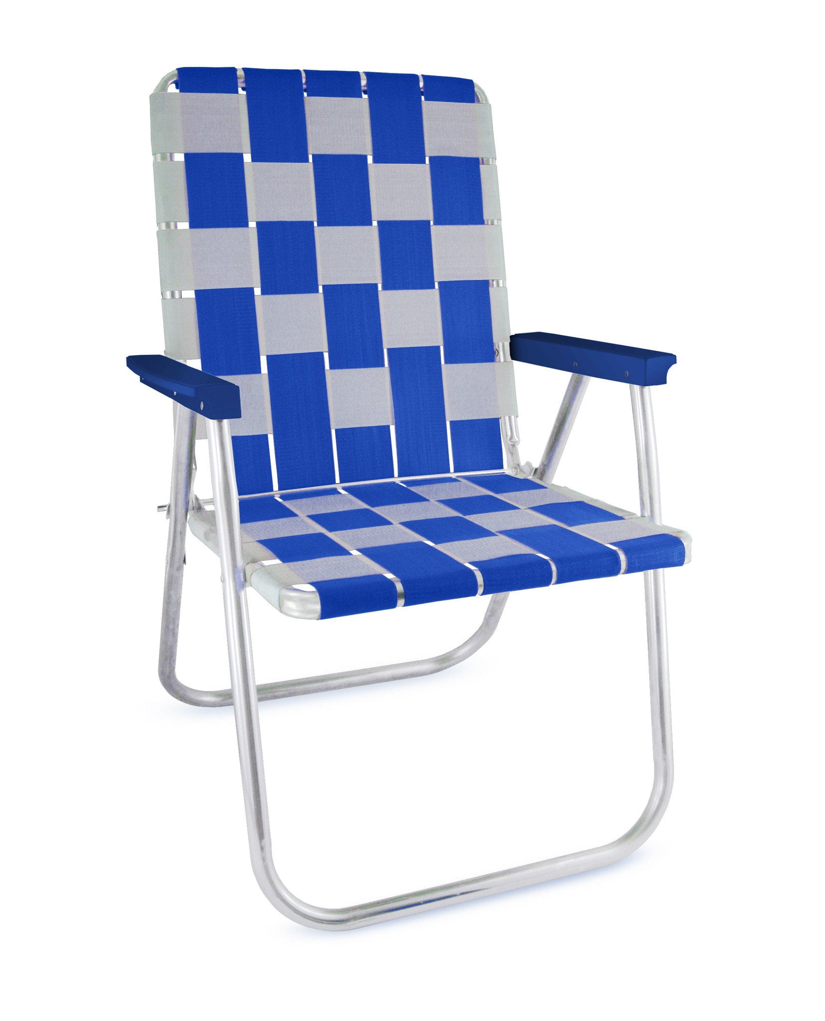 Lawn Chair USA Folding Aluminum Webbing Chair (Classic, Blue//White