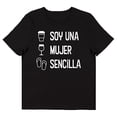 thumbnail image 4 of Soy Una Mujer Secilla (I'm A Simple Woman) Women's Black Short Sleeve Crew Neck Tee-XXL, 4 of 7