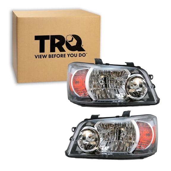 TRQ 2 Piece Headlight Assembly Set Driver & Passenger Side Fits 2004-2006 Toyota Highlander TO2502151 TO2503151