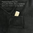 thumbnail image 6 of Wearable Fleece Blanket with Sleeves and Pocket for Women Men, Super Soft Microplush Adult Wrap Full Body Blanket Robe for Lounge Couch As Seen On TV 73" x 51" | Catalonia series by Terrania | Black, 6 of 6