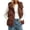 Coffee, variant on Fall Winter Women Sleeveless Duster Waistcoat Solid Zip up Outerwear