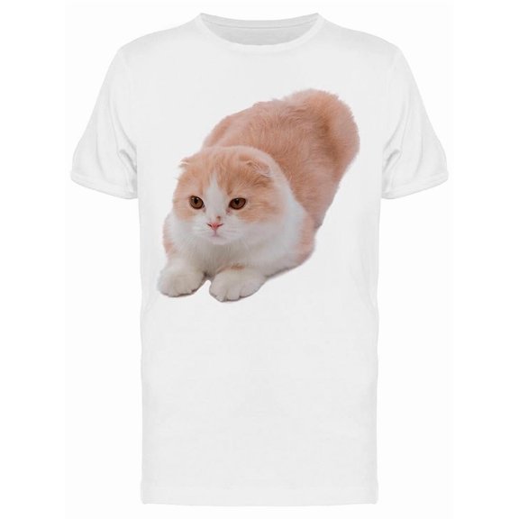 Cute Cat Lying On His Belly T-Shirt Men -Image by Shutterstock Men T-Shirt, Male Medium