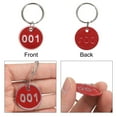 thumbnail image 4 of Uxcell Number Key Tags 1-100, 30mm Round Aluminum Metal Number Tags with Key Rings, Red, 4 of 7