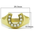 thumbnail image 2 of ETERNAL SPARKLES Women's Clear Pave CZ Horseshoe Equestrian Novelty Statement Fashion Ring - Gold, 2 of 4