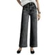 thumbnail image 3 of Pantalones vaqueros elegantes de pierna ancha para mujer, cintura alta, talla 8, color negro, 3 of 7