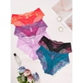 thumbnail image 3 of 5 Pack Lace Underwear for Women Sexy Cheeky Panties Seamless Women's Underwear Hipster Ladies No Show Breathable Bikini, 3 of 6