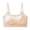 Beige, variant on Women’s Ribbed Seamless Thin Strap Bralette, Nylon Spandex Soft Stretchy Fabric, Scoop Neck Removable Pads Light Support Casual Daily Layering Underwear Bra