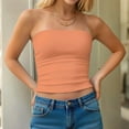 thumbnail image 4 of qolati Womens Strapless Tube Tops Y2K Going Out Cropped Fitted Tank Tops Slim Fit Trendy Layered Bandeau Shirts Backless Workout Clothes Orange XXL, 4 of 9
