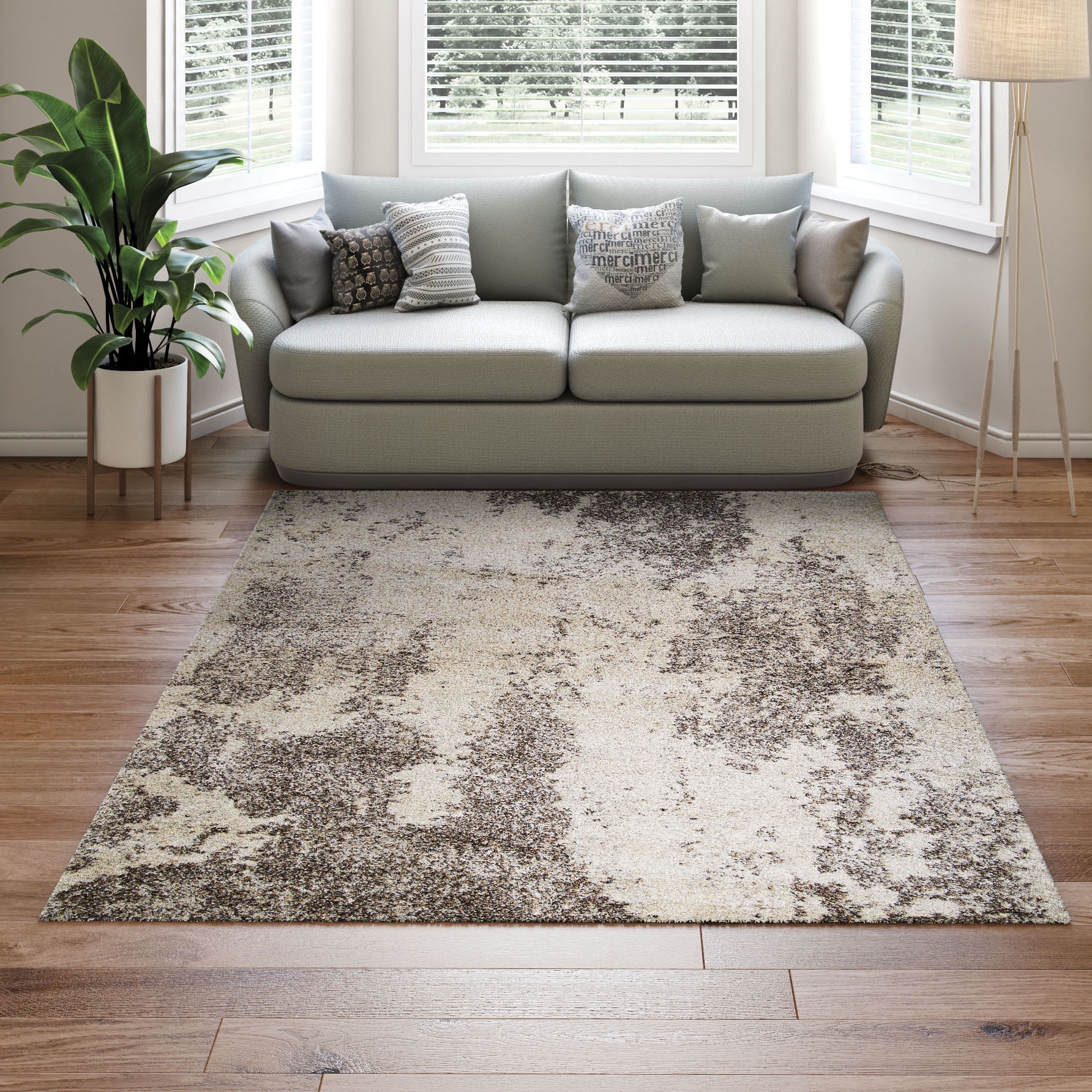 Couristan Bromley Taiga Area Rug, 2'2" x 7'10" Runner, Frost-Ivory