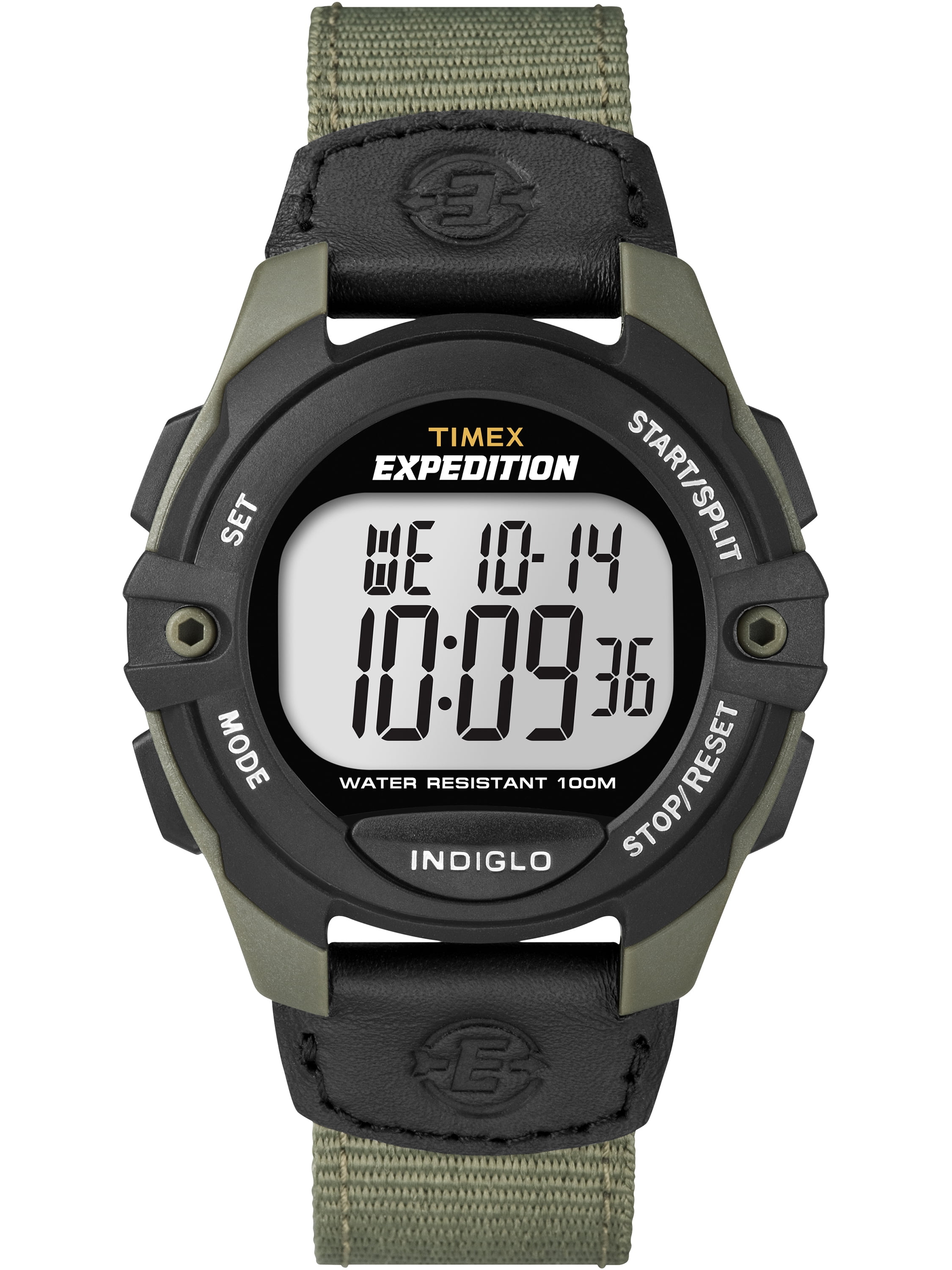 Men's Expedition Full-Size Digital CAT Black/Green Watch, Nylon Strap â Walmart Inventory