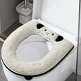 thumbnail image 3 of Soft Lamb Wool Toilet Seat Cover - Warm, Washable, Non-Slip Cushion with Handle - 42 x 37 cm Bathroom Toilet Lid Cover for Comfort in All Seasons, 3 of 5