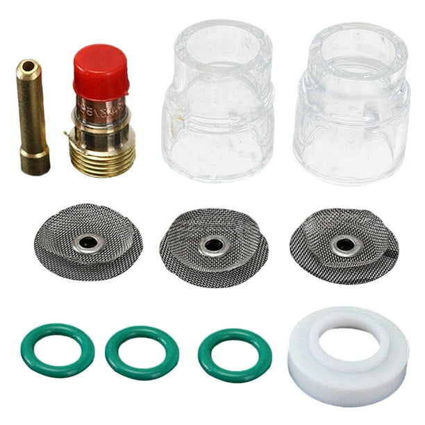 11pcs TIG TIG TIG 2.4mm Tig Tig Tig Soldar Accesorio WP 17 18 26 Sunnimix Lente de gas de soldadura de antorcha