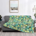 thumbnail image 2 of Yiaed Animals with Leaf Print Blanket Throw Blanket Soft Cozy Flannel Blanket for Home Bed Sofa Couch Chair-60"x50", 2 of 6
