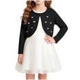 thumbnail image 4 of Teyfeniy Toddler Girls Sweater Cardigans Kids Knitted Cotton Soft Cute Outwear Button Casual Long Sleeve Crew Neck Jackets, for 2 to 14 Years, 4 of 9