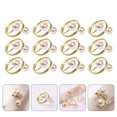 thumbnail image 3 of Shisuyan 12pcs High Grade Diamond Napkin Rings Pearl Napkin Holders (Assorted Color), 3 of 8