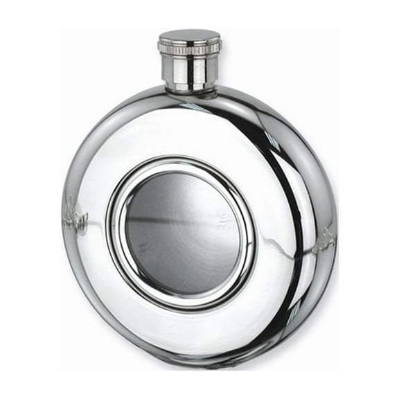 FB Jewels Glass Window Stainless Steel 5oz Round Flask
