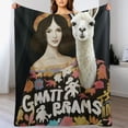 thumbnail image 3 of MDO Llama Blanket Super Cozy Soft Llama Animal Stuff Decor Throw Blanket Warm Plush Fluffy Just a Girl Who Loves Alpacas Lightweight Fleece Flannel Gifts Blankets for Kids Adults 50"x40", 3 of 6
