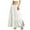 White, variant on GEWSEY Women's Tiered Maxi Skirts Elastic Waist Summer Flowy Swing A-Line Boho Beach Long Skirt (Black, XXL)